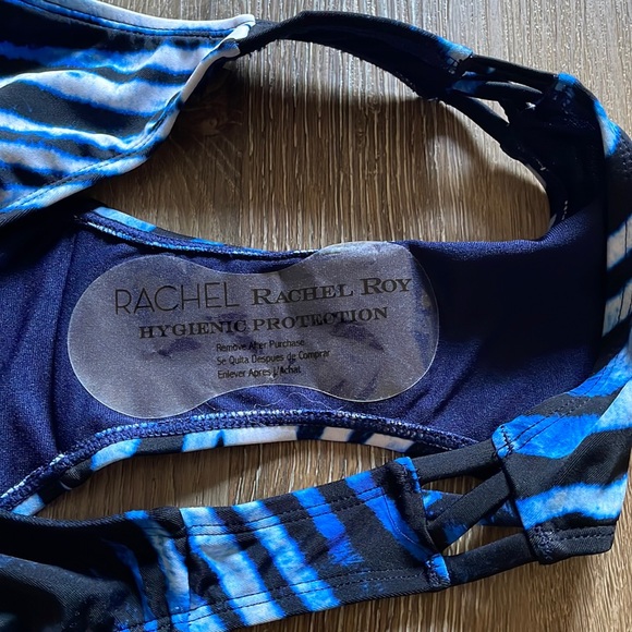 🌟5 for $25🌟 NWOT Rachel Roy Strappy-Front Bikini Bottoms in Blue Zebra - Picture 6 of 6